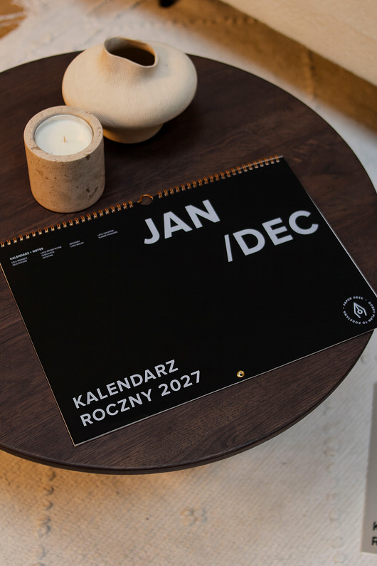 kalendarze i plannery Kalendarz 2027 ADHD-friendly - ścienny, minimalistyczny, czarny