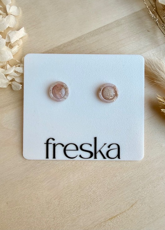 kolczyki z masy plastycznej Kolczyki Kółka z ramką ze srebrem  LIMITOWANE