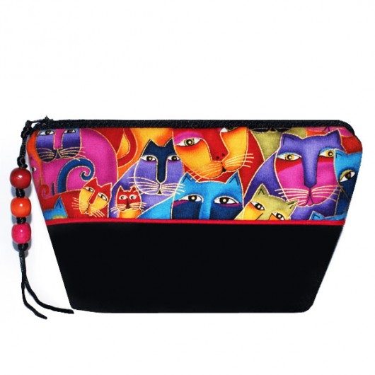kosmetyczka - koty Laurel Burch - czarna MOONAXA