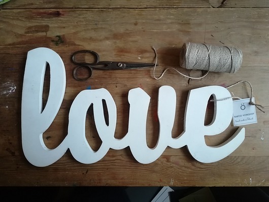 Napis drewniany 3D, LOVE, white DOSTAWA 24H Rabose Workshop