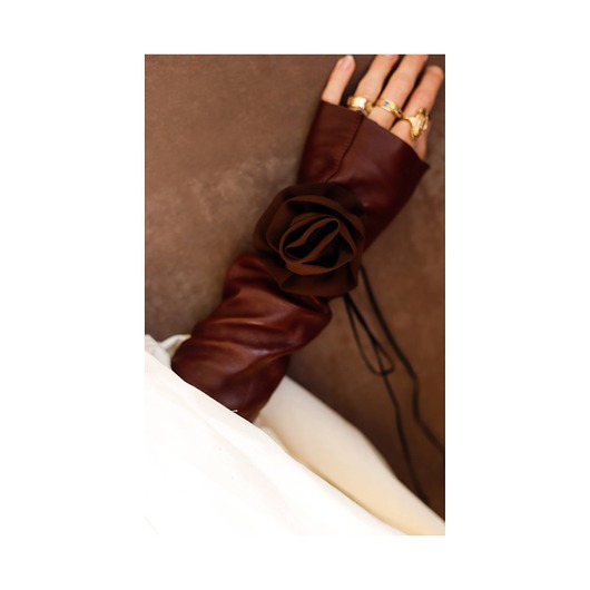 chokery Brązowy jedwabny choker