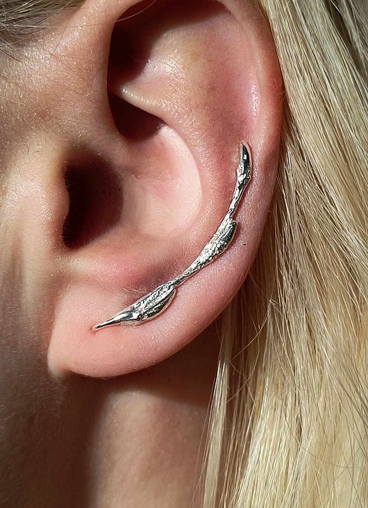 nausznice Nausznica GAŁĄZKA długa ,srebro 925, lewe ucho, kolczyki, nausznice