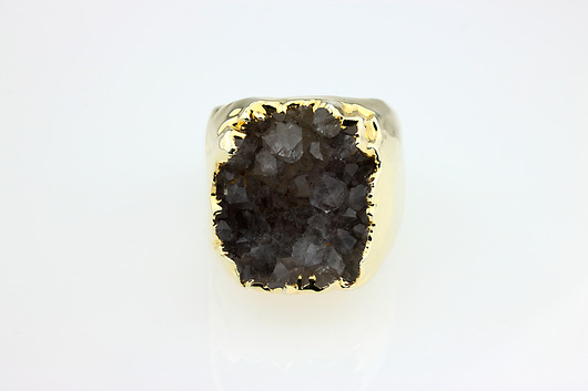 Brazi InspiRING 3/4 Gold Szary Brazi Druse Jewelry