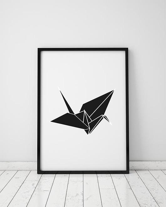 plakat. origami - ptak  (format A3) Love Life and Forest