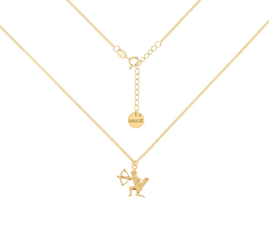 chokery Pozłacany choker pancerka ze znakiem zodiaku Strzelec