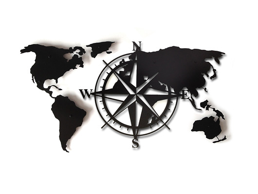 Ozdoby na ścianę Rewelacyjna świata MAPA 3D COMPASS- sylwetka