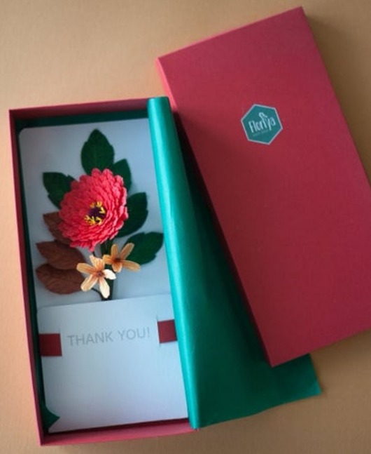 Karteczki 3D na podziękowania Flowers papier
