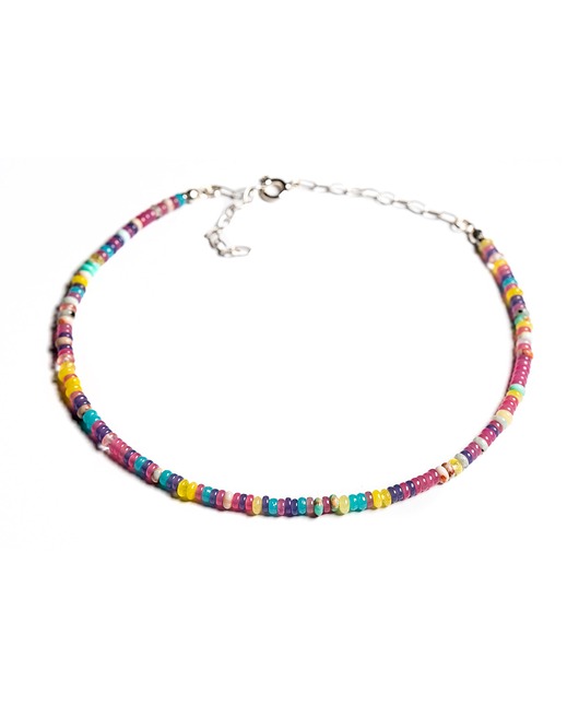 chokery Naszyjnik z pastelowych kamieni - różowy mix