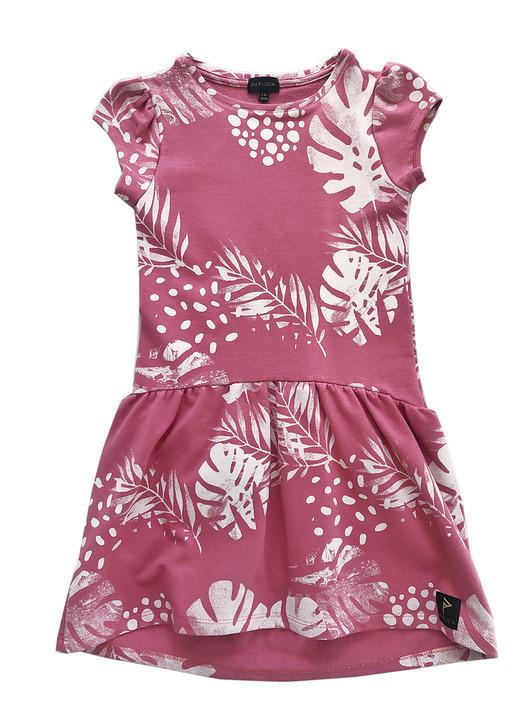 sukienki dla dziewczynki Malinowa sukienka w palmy