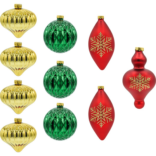 ozdoby choinkowe Szklane bombki: tradycyjny zestaw kolorów