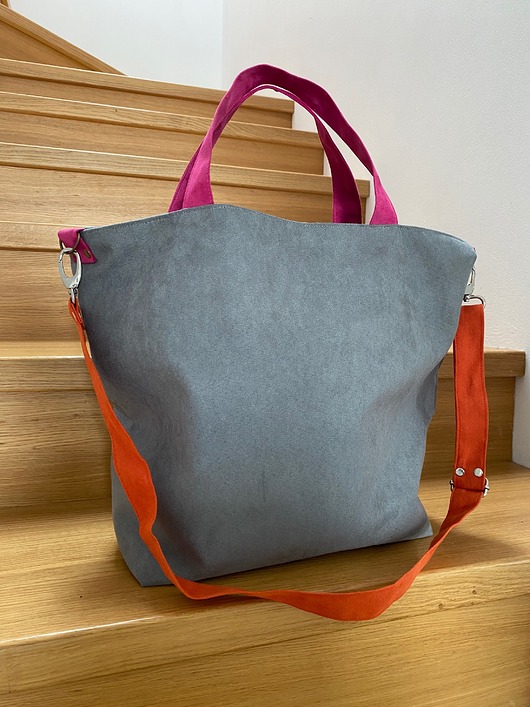 torby na ramię Torba na ramię - szary, fuksja, pomarańcz