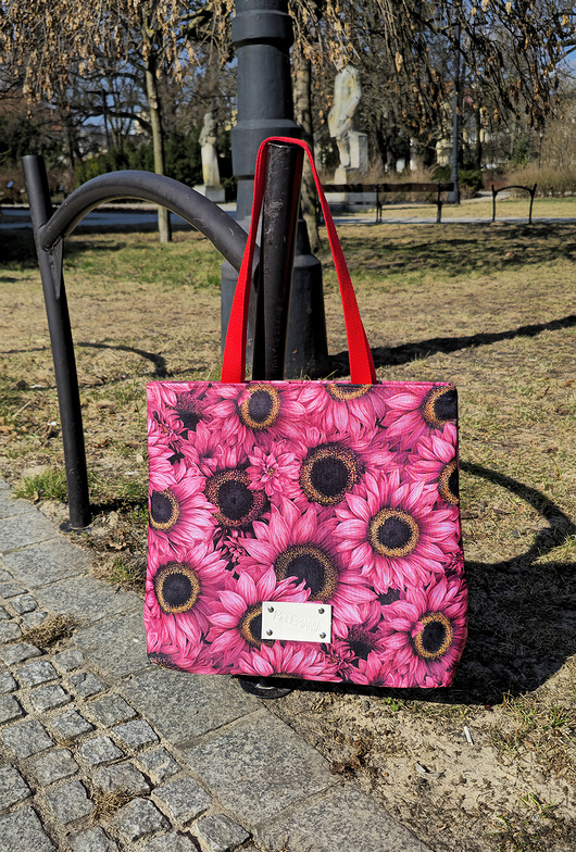 torby na ramię Torebka typu tote w różowe słoneczniki