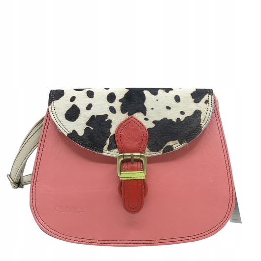 torby na ramię Torebka damska listonoszka skórzana klapka w zwierzęcy wzór eko OLIVKA