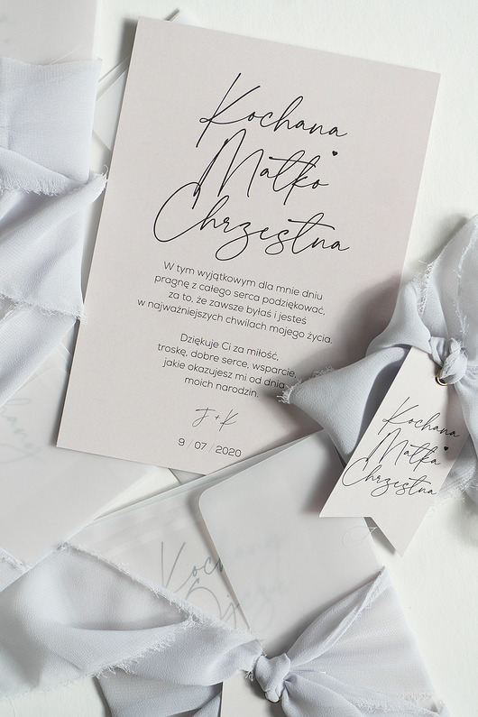 zaproszenia i kartki na ślub podziękowania dla CHRZESTNYCH