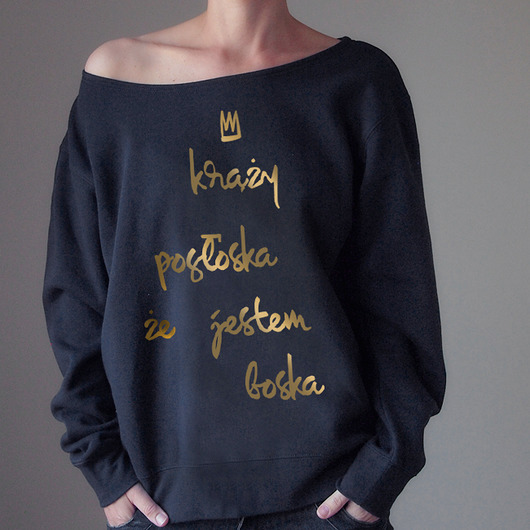 Gruby Oversize Boska Czarna Max Z ONE MUG A DAY