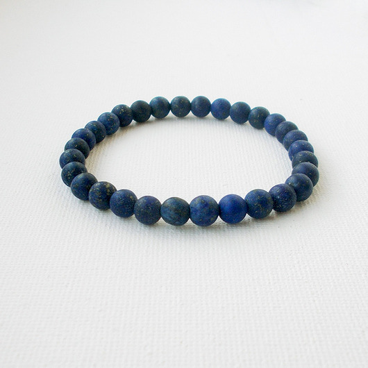 bransoletki z kamieni naturalnych Lapis lazuli matowe kamienie 6 mm Bransoletka