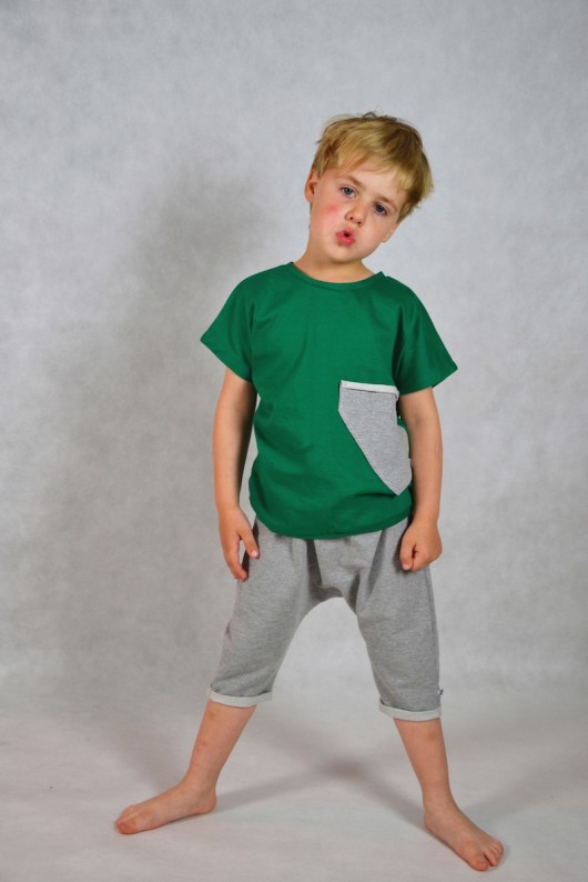 Szare Dresowe Baggy 3/4  JJFashion