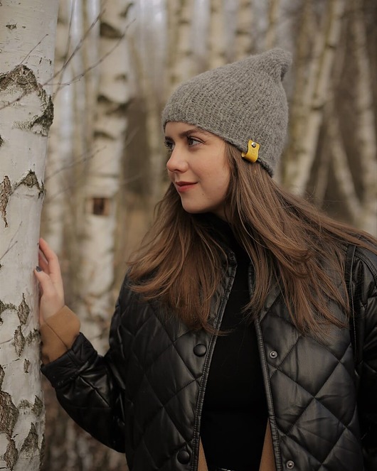 czapki damskie Przejściowa czapka z alpaki ALPACZINA szara