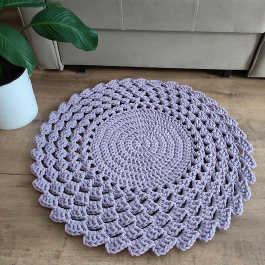 dywany Dywan szydełkowy ze sznurka bawełnianego okrągły 70cm