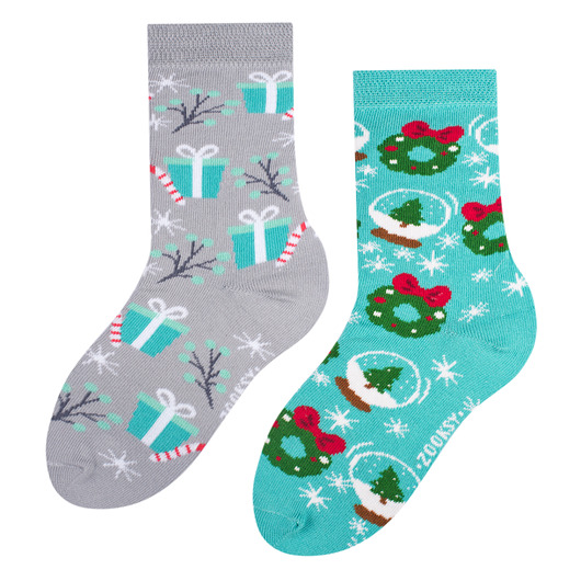 rajstopy i skarpetki dla dziewczynki Skarpetki świąteczne dla dzieci mixTURY Magiczne Święta prezent bawełniane