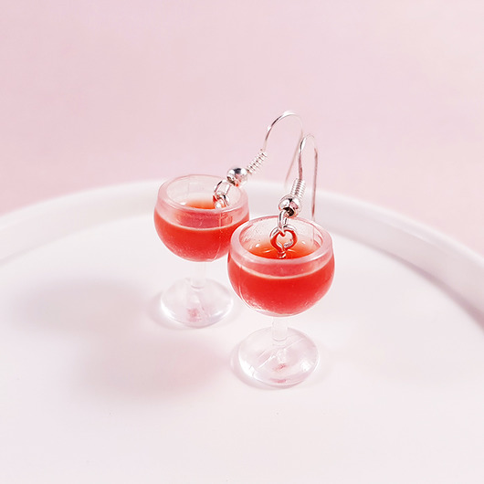 Czerwone wino zabawne kolczyki Lemon Lovely