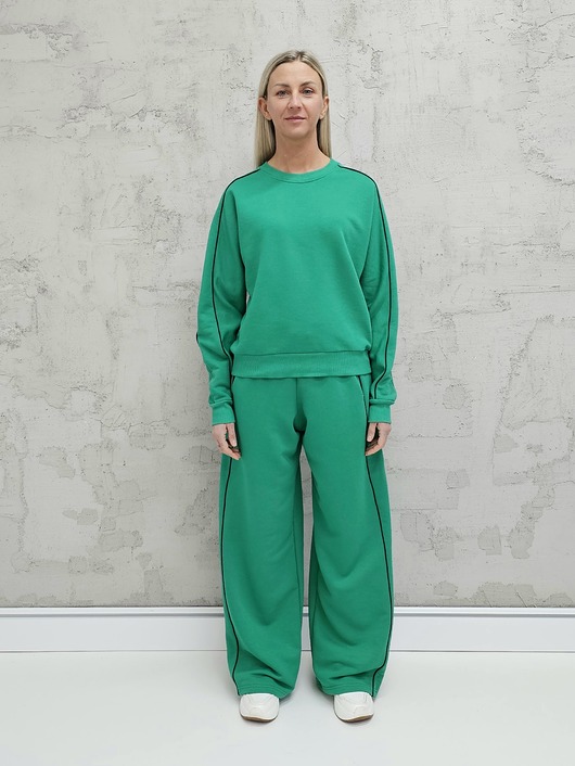 komplety damskie Kai komfortowy komplet z lamówką spring green