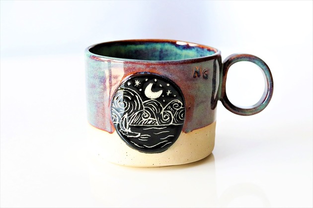 Kubek ceramiczny "Morze" NG Autorska bizuteria ceramiczna