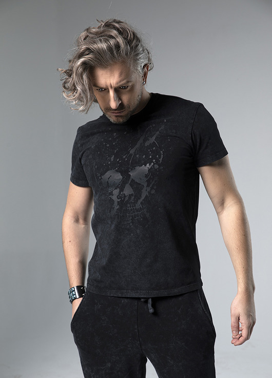 t-shirty męskie T-shirt meski czaszka odbarwiony