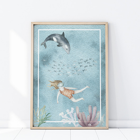 obrazy i plakaty do pokoju dziecięcego Plakat Głębia Oceanu P411