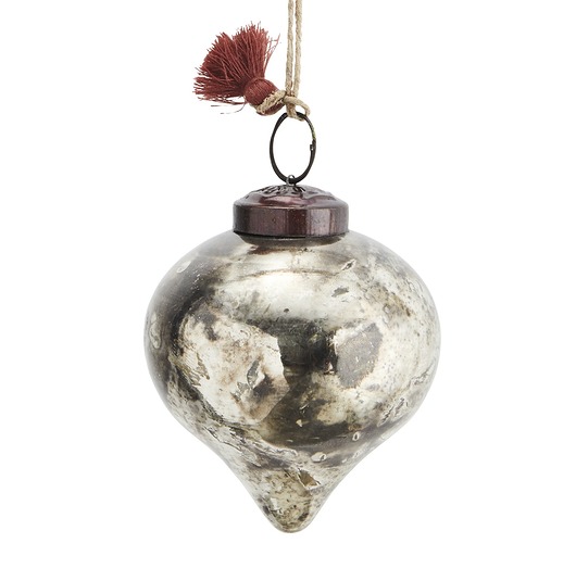 bombki Bombka Onion 7cm srebrna szklana boho