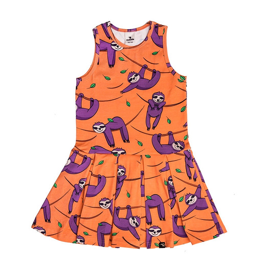 sukienki dla dziewczynki Sukienka na ramiączka Pomarańczowy Leniwiec