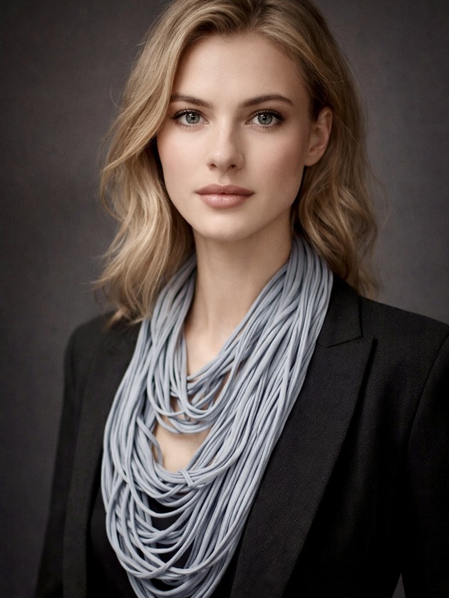 szale damskie Naszyjnik dzianinowy - szary (unisex)