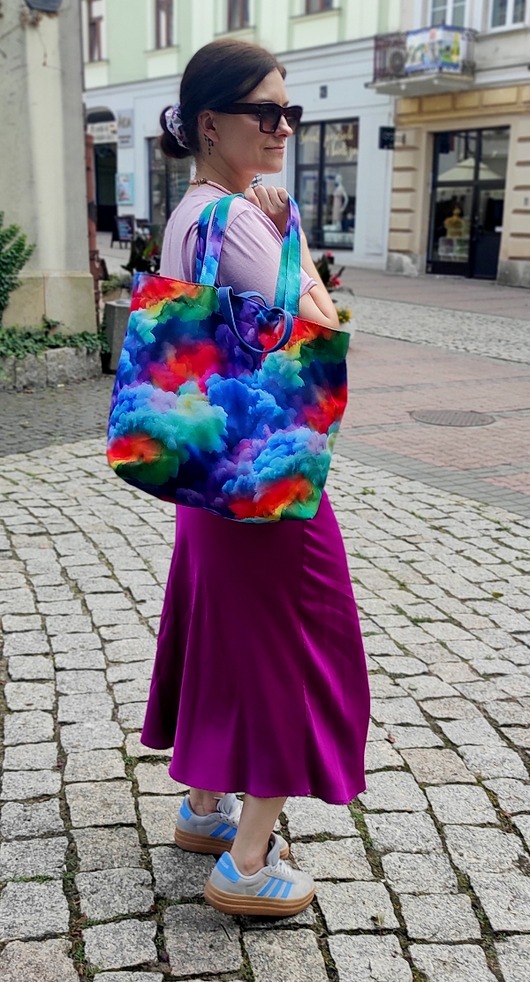 torby XXL Torba na plażę w kolorowe chmury