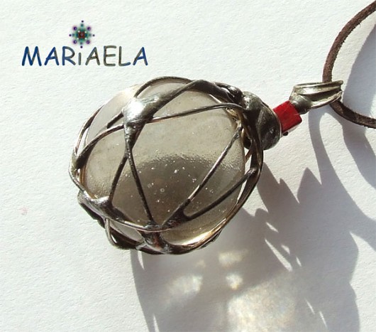 KULA + CZERWONY MARMUR - ARTYSTYCZNY WISIOR MARIAELA