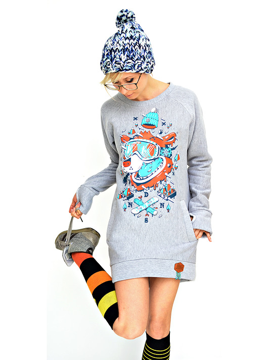 bluza bez kaptura damska Ice Bear Baggy Light