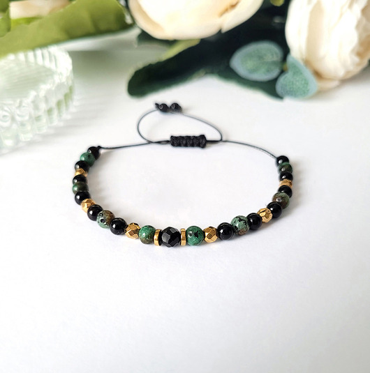 bransoletki z kamieni naturalnych OCHRONA i OPTYMIZM- z Turmalinem polecana podróżnikom