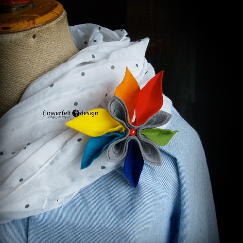 szara z kolorami FlowerFelt Design