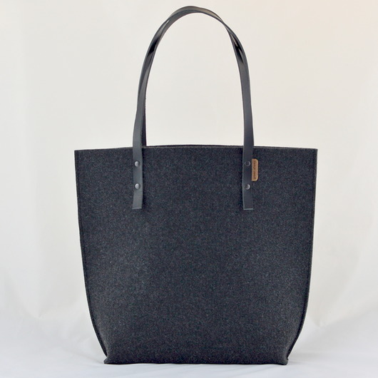 torby na ramię Minimalistyczna Torebka - Filc i skórzane rączki