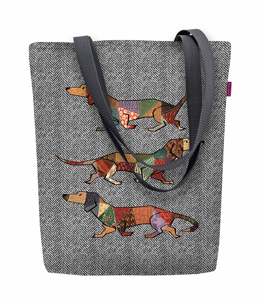 torby na ramię Torba płócienna z jamnikiem, A4  na zakupy