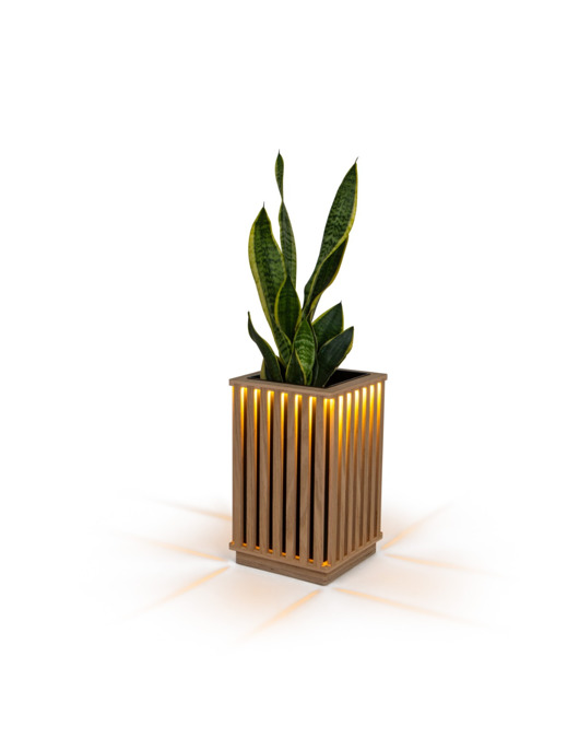 doniczki Podświetlana donica z lameli 38 cm