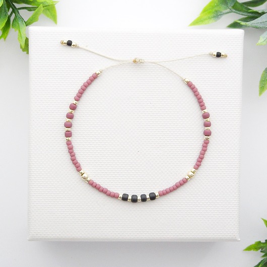 Bransoletka koralikowa Minimal - Rose Ilovehandmade