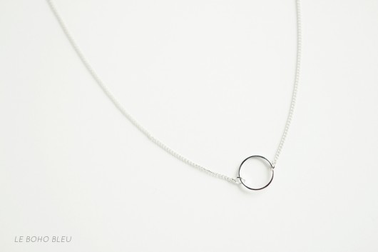 Rhodium Plated Small Karma Necklace Le Boho Bleu