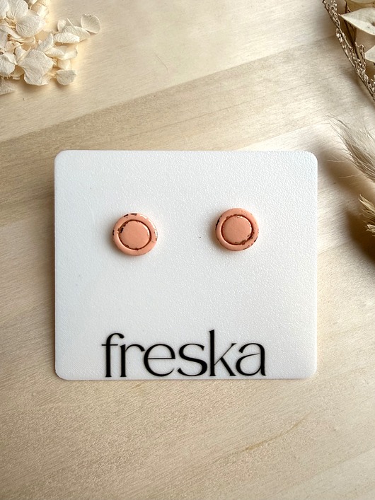 kolczyki z masy plastycznej Kolczyki Kółka matowe ze złotem - różne kolory