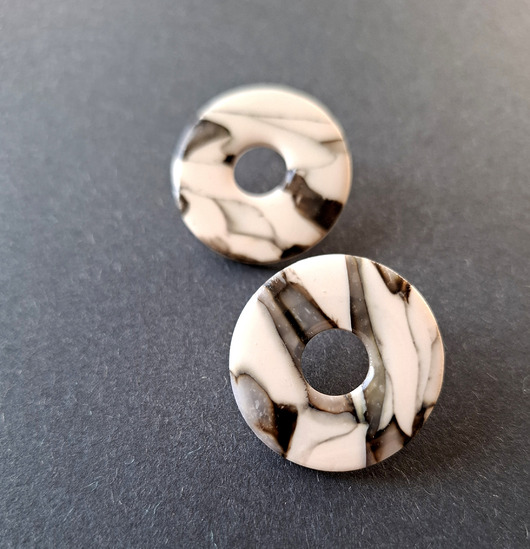 kolczyki z masy plastycznej Kolczyki marmurowe no3