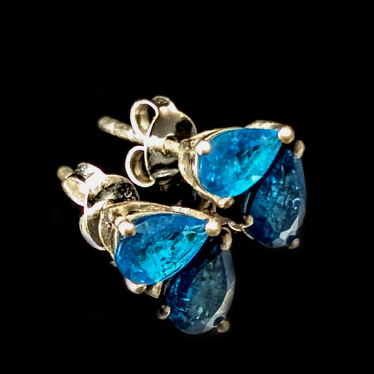 kolczyki srebrne Kolczyki srebrne Barocco- niebieskie apatyty