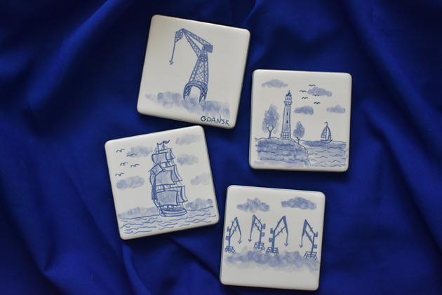 podkładki do kuchni Kafle ręcznie malowane- podkładki ceramiczne Gdańsk
