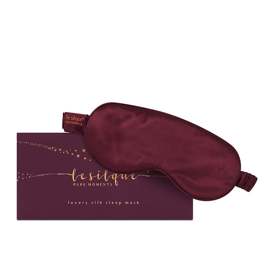 opaski na oczy LE SILQUE Opaska na oczy z jedwabiu - BURGUNDY