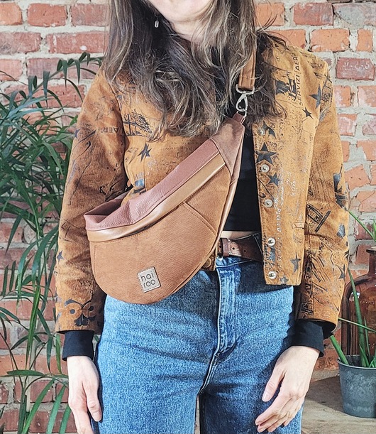 saszetka nerka Nerka "Haru"ruda brąz eko skóra vegan