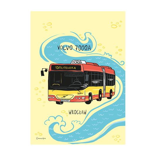 plakaty Plakat A4 Wrocław Autobus Volvo 7000A