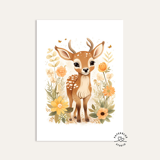 obrazy i plakaty do pokoju dziecięcego Jelonek - ilustracja